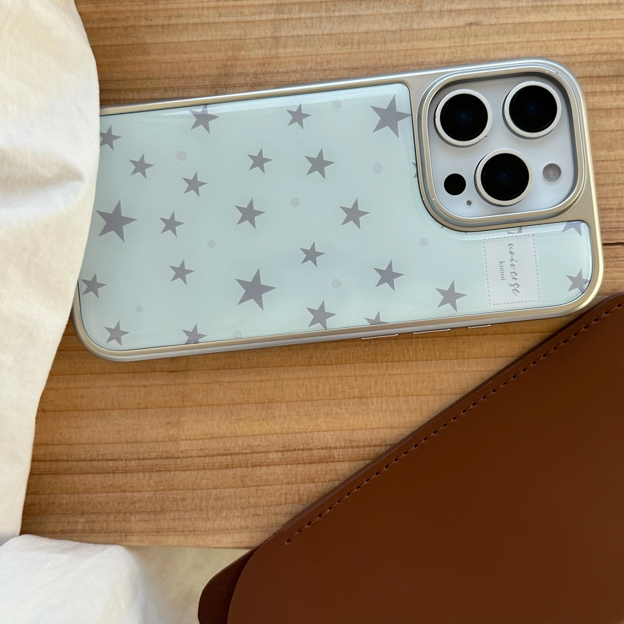 Full Screen Little Stars Light Blue Phone Case for iPhone 16 16Pro 16Promax 15 15Pro 15Promax 14 14Pro 14Promax 13
