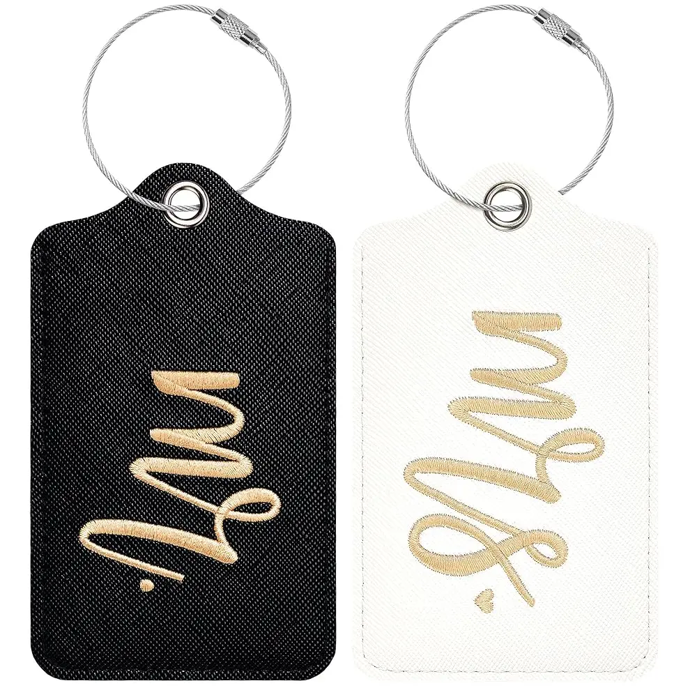 

Бирки для багажа, 2 шт., милые, из искусственной кожи, одобренные TSA, с петлей из нержавеющей стали и карточкой для адреса