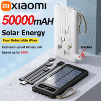 Xiaomi 50000mAh Solar Power Bank Large Capacity Mobile Power Fast Charging Battery Dual USB 4 Cables For iPhone Samsung Huawei