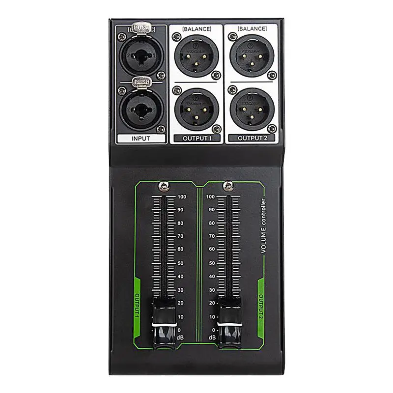 

Studio Monitor Controller 1 Input 2 Output Volume Controller Passive 70mm Fader Precise Audio Control For Studio & Home Audio