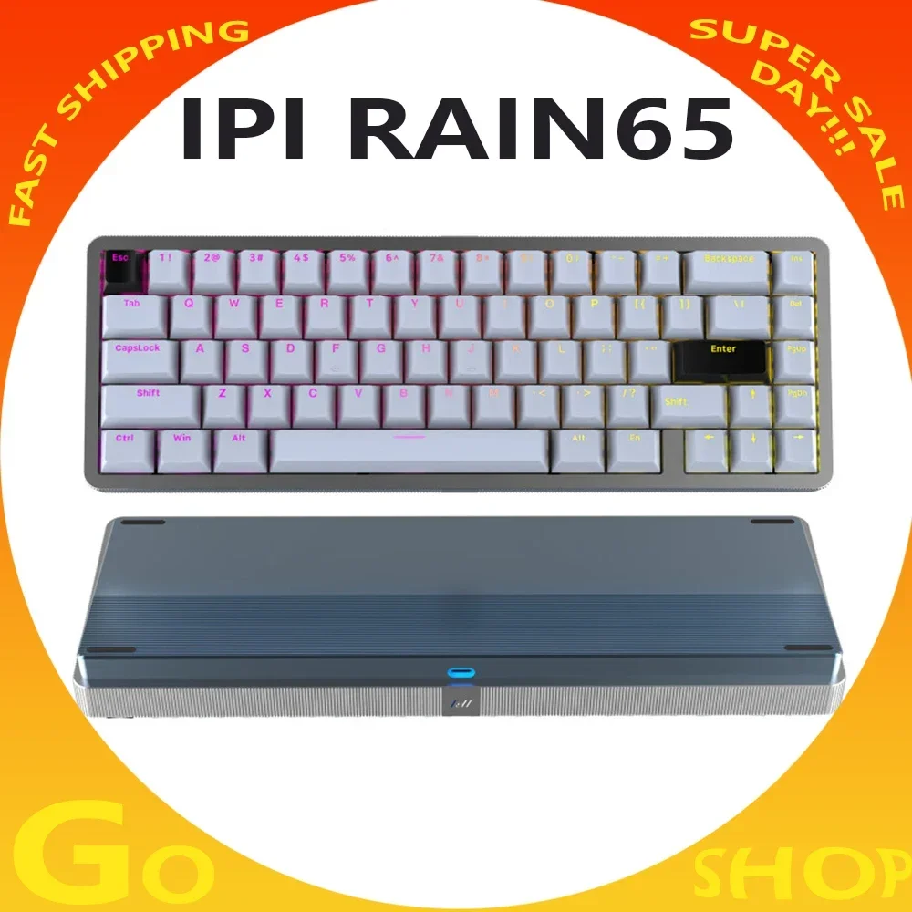 

Ipi Rain65 Magnetic Switch Mechanical Keyboard Aluminium Alloy 8000hz Return Rate Gaming Keyboard Tri Mode Keyboard Gamer Gifts