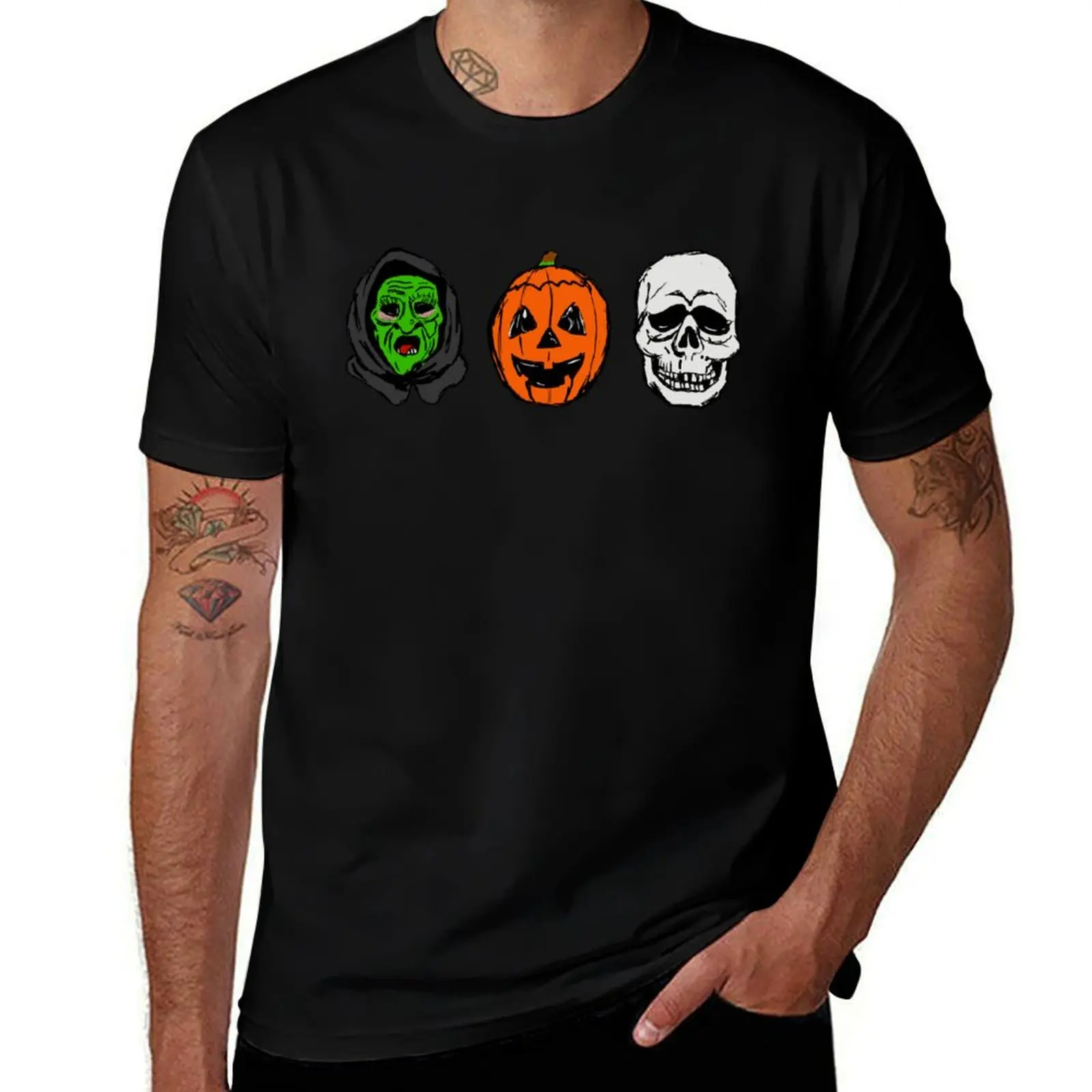 Halloween Season of the Witch Silver Shamrocks Black T-Shirt t shirts for man graphic funny T-Shirt