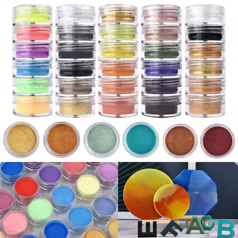6 Colors/Set Pearlescent Powder Resin Pigment Natural Mica Mineral Powder DIY Epoxy Resin Dye Jewelry Making Makeup Supplies