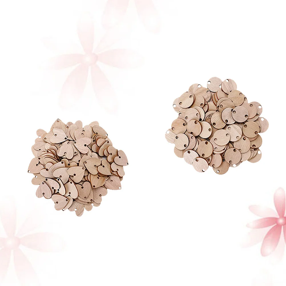 

100Pcs Wooden Hanging Board Round Heart Shape DIY Crafts Timing Calendar Decorative Pendant Light Brown Festival Decoration