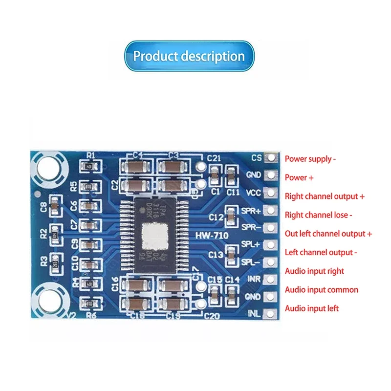 TPA3116D2 XH-M562 50 واط + 50 واط 2.0 قناة الرقمية ستيريو الصوت مكبر كهربائي مجلس تيار مستمر 12-24 فولت #5