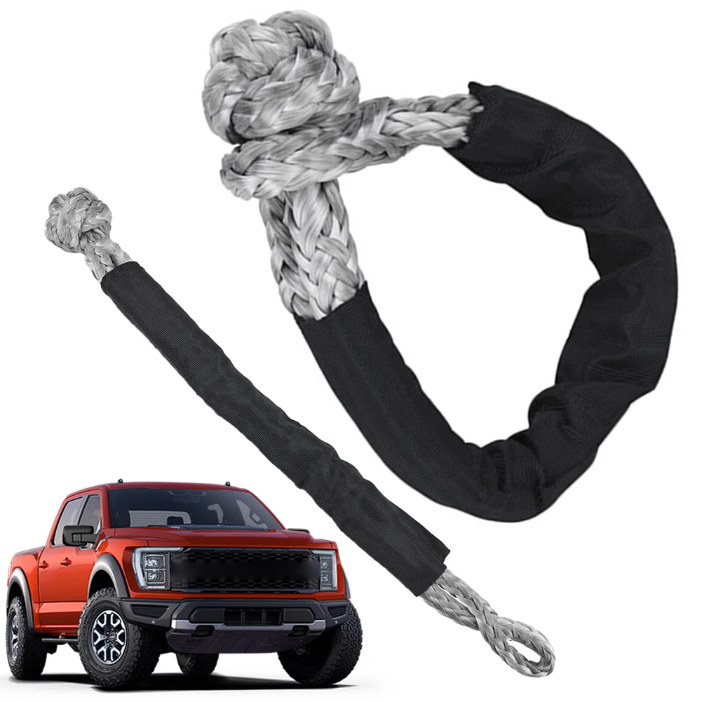 43000lbs Soft Shackle Synthetic Rope with Extra Sleeve Heavy Duty Tow Shackle Strap for Sailing SUV Off Road Towing ATV Recovery