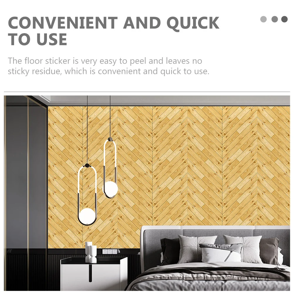 

5Pcs Peel and Stick Floor Tiles Self-Adhesive Floor Sticker PVC Material Easy to Use for Bedroom Living Room Study Room