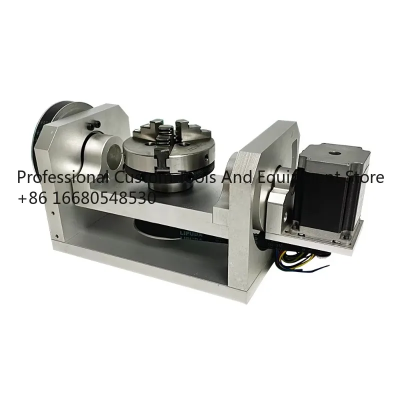 YsLYCNC Rotation Axis 5th Axis With Chuck With Table 57 Two Phase 3A Stepper Motor Control for CNC Router Machine