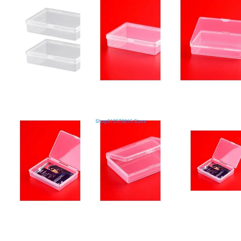 B95C 2x Transparent Plastic Box Playing Card for Case Empty Gaming Cards Deck for Case Snaps Closed for Regular Siz