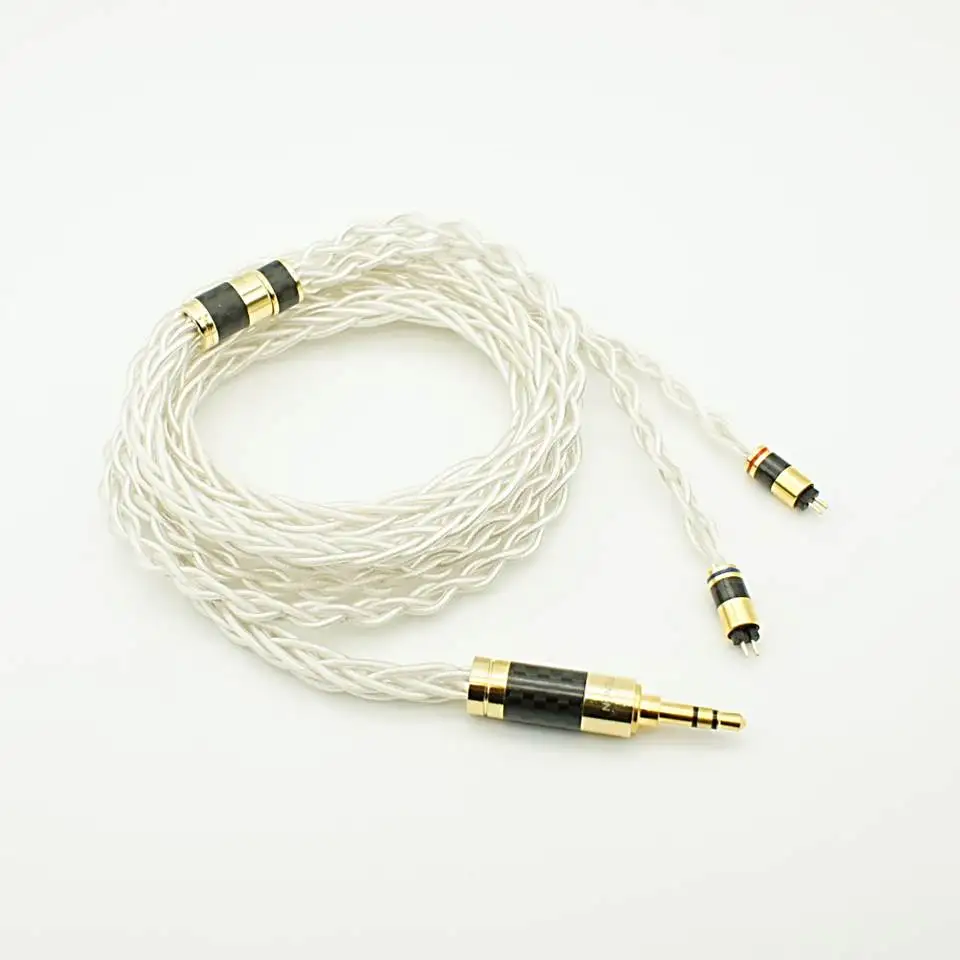 Penon ASOS+ 8 Shares Alloy copper Silver-plated & OCC Silver-plated Mixed HiFi Audiophile IEMs Cable with Purple Copper Plugs