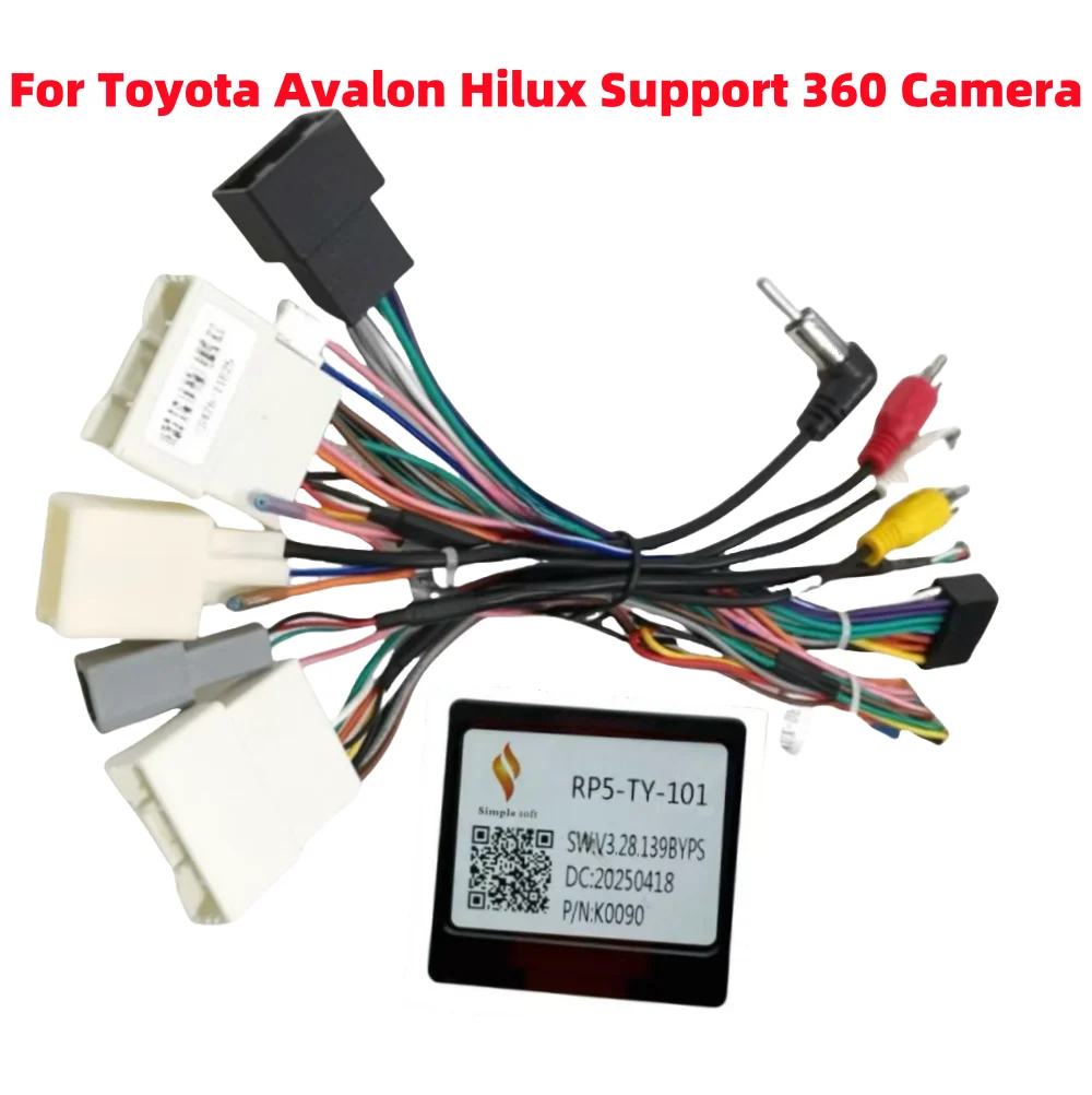 

Canbus Box RP5-TY-101 для Toyota RAV4/Camry/Avalon/Hilux/Corolla, поддержка 360, оригинальная камера, 16-контактный жгут проводов, кабель питания