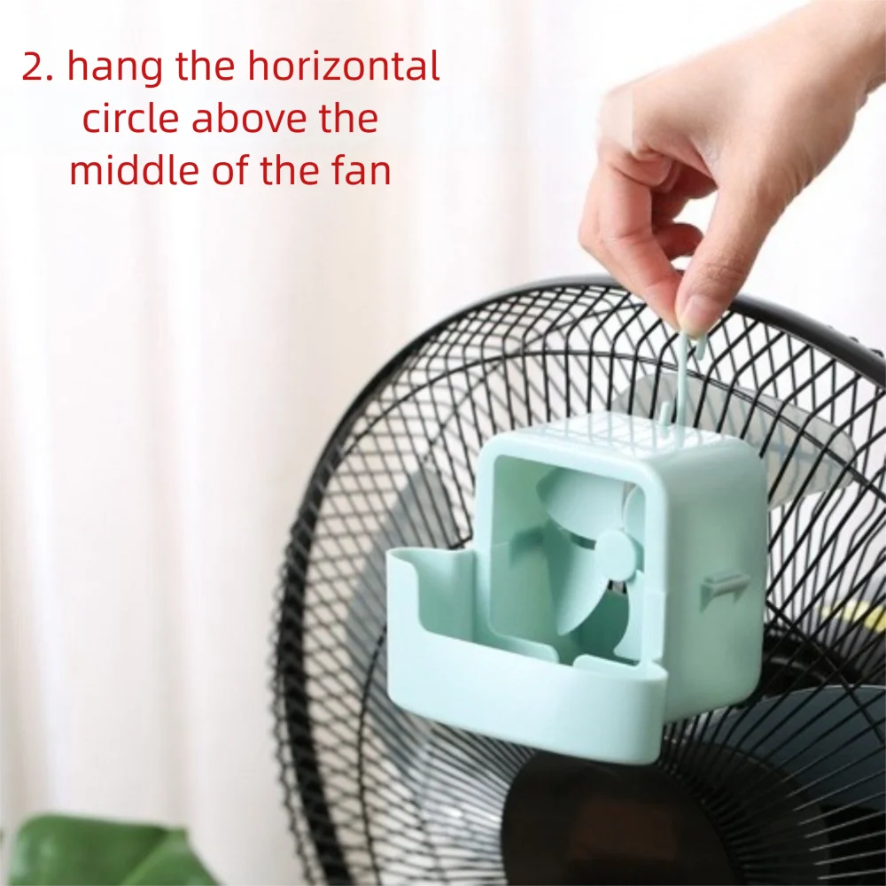 1Set Hanging Fan Cooling Tool with 4 Ice Cup Add Ice Cubes Fan Cooling Accessories Reusable Quick Cooling Fan Tool Set Summer