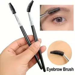 Multi-Functional Mini Eyelash Brush for Tinting Angled Eyebrow, Cream Gel Application, Soft Nylon Bristles, ABS Plastic Rod