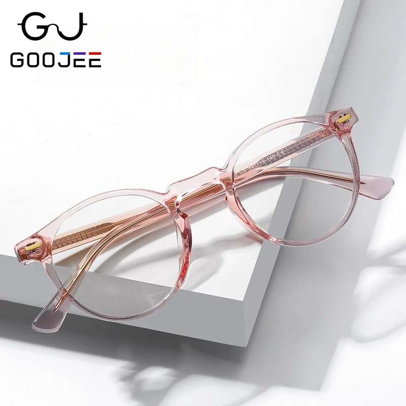 

GOOJEE New Fashion TR90 Anti Blue Light Reading Glasses Women Fashion Customize Prescription Glasses Myopia Hyperopia Eyewear