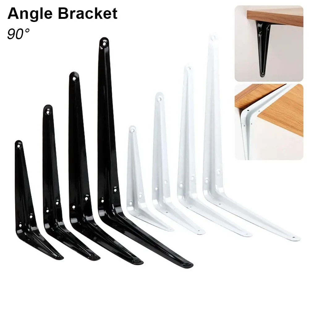 1Pcs New 4-14inch Triangular Bracket Support Wall Mount Hanging L-shaped Mounting Bracket Fixed Black White Shelf Corner Brace