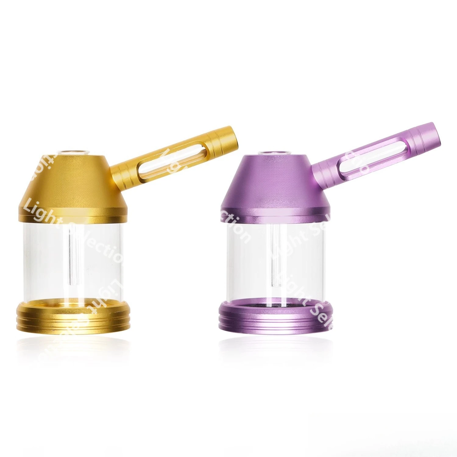 

Glass metal pipe Aluminum rod smoking set Water , bucket