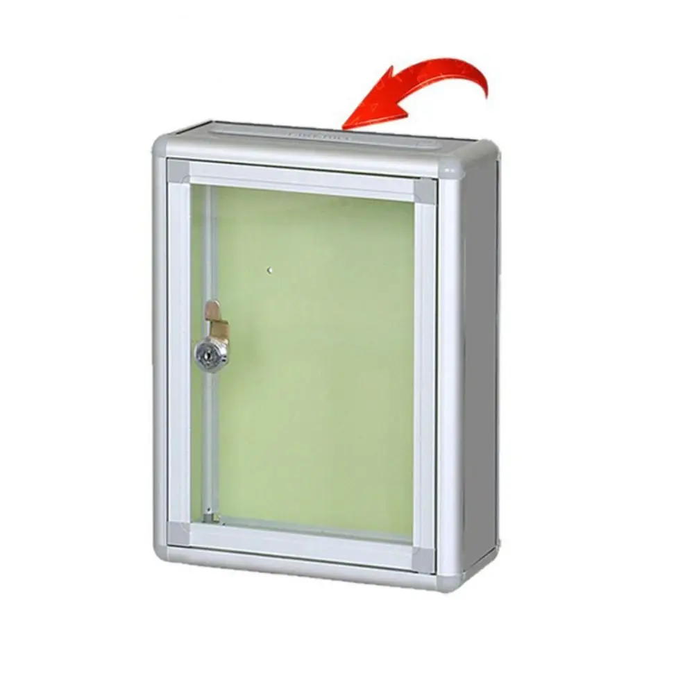 Aluminium Alloy Locking Ballot Box Wall Mounted with Lock Key Newspaper Box Waterproof Multifunctional Express Inbox Hotel