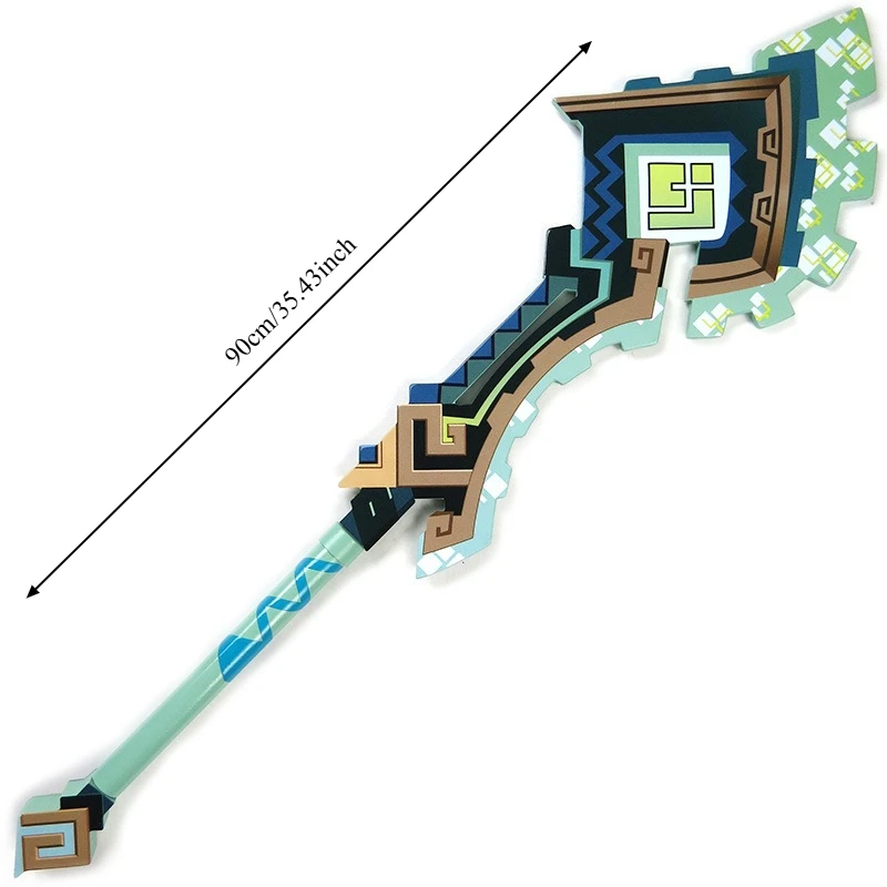 90cm Genshin Impact Game Peripheral Genich Exclusive weapons Fang of the Mountain King Model Cosplay Props Pixel Wind Staff Gift