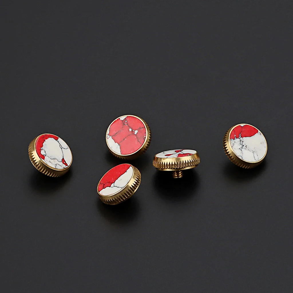 Trumpet  buttonsGold-edged red and white turquoise buttons, 5-pack, Trumpet accessories