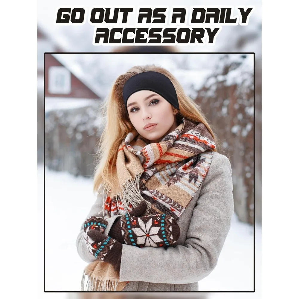 3 عبوات من عصابات الرأس لتدفئة الأذن من الصوف للرجال والنساء - أغطية شتوية للطقس البارد للجري والتزلج وركوب الدراجات #3