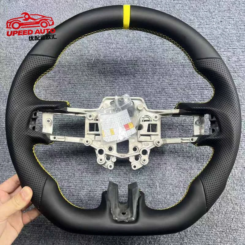 Suitable for Ford Mustang flat-bottom -style car steering wheel modification with pure perforated leather
