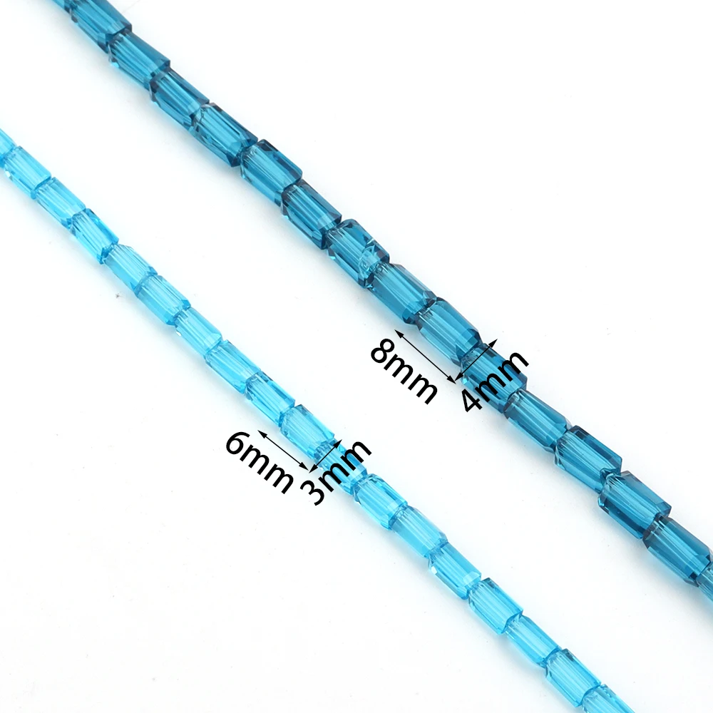1 Strand Rectangular Crystal Glass Beads Colored Loose Spacer Bead For Jewelry Making DIY Handmade Bracelet Necklace Accessories