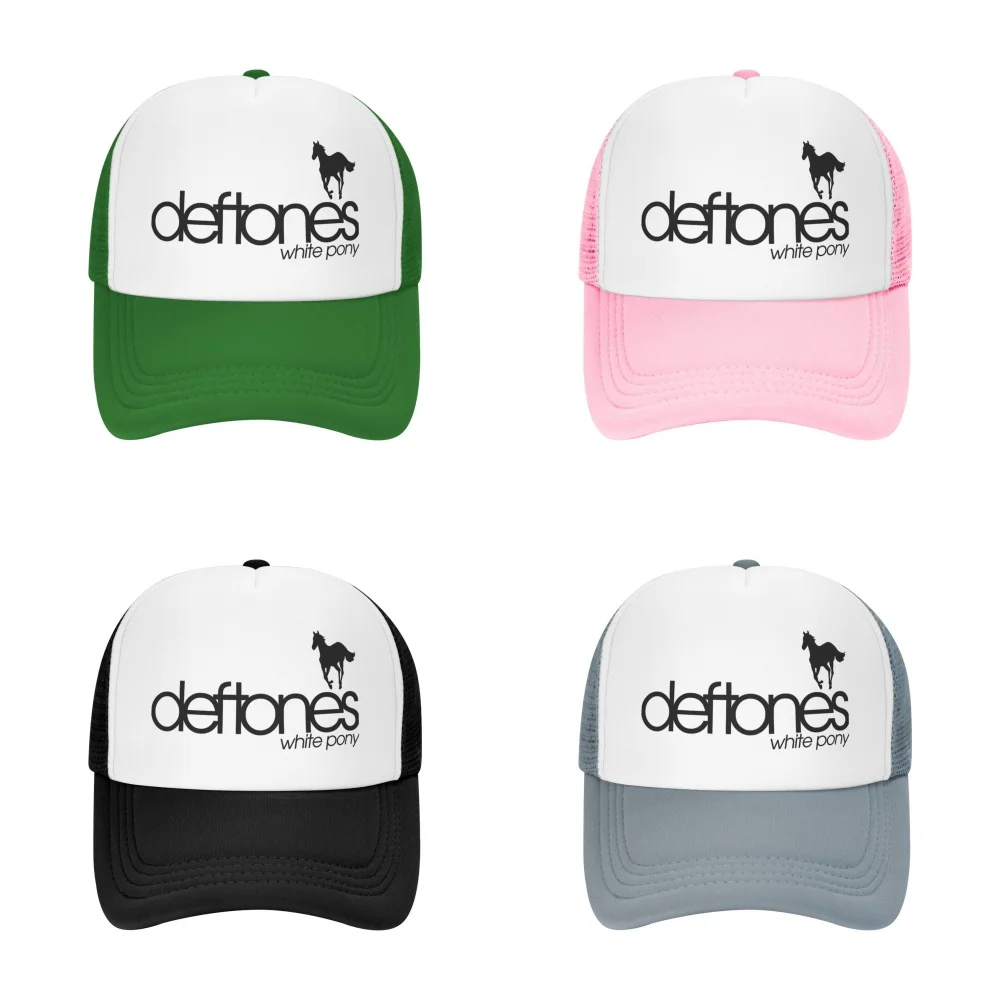 D-Deftones Rock Band Mesh Hats Men Women Foam Trucker Hats Sports Team Baseball Caps Print Sun Hat Adult Gorros Caps