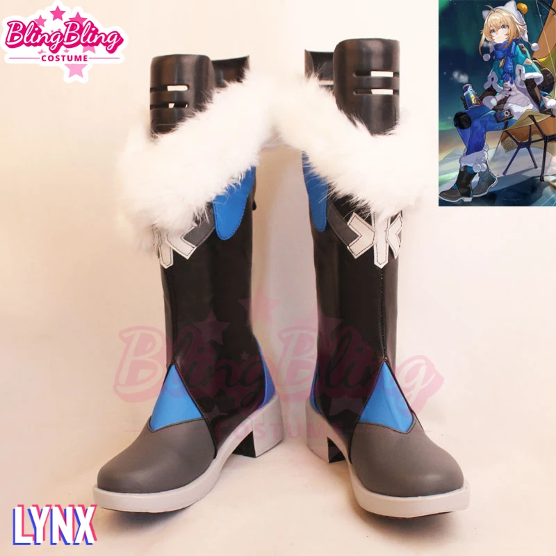 

Star Rail Lynx Cosplay Shoes Game Honkai Star Rail Landau Cosplay Lynx Shoes Black Blue Shoes Unisex Role Play Any Size Shoes