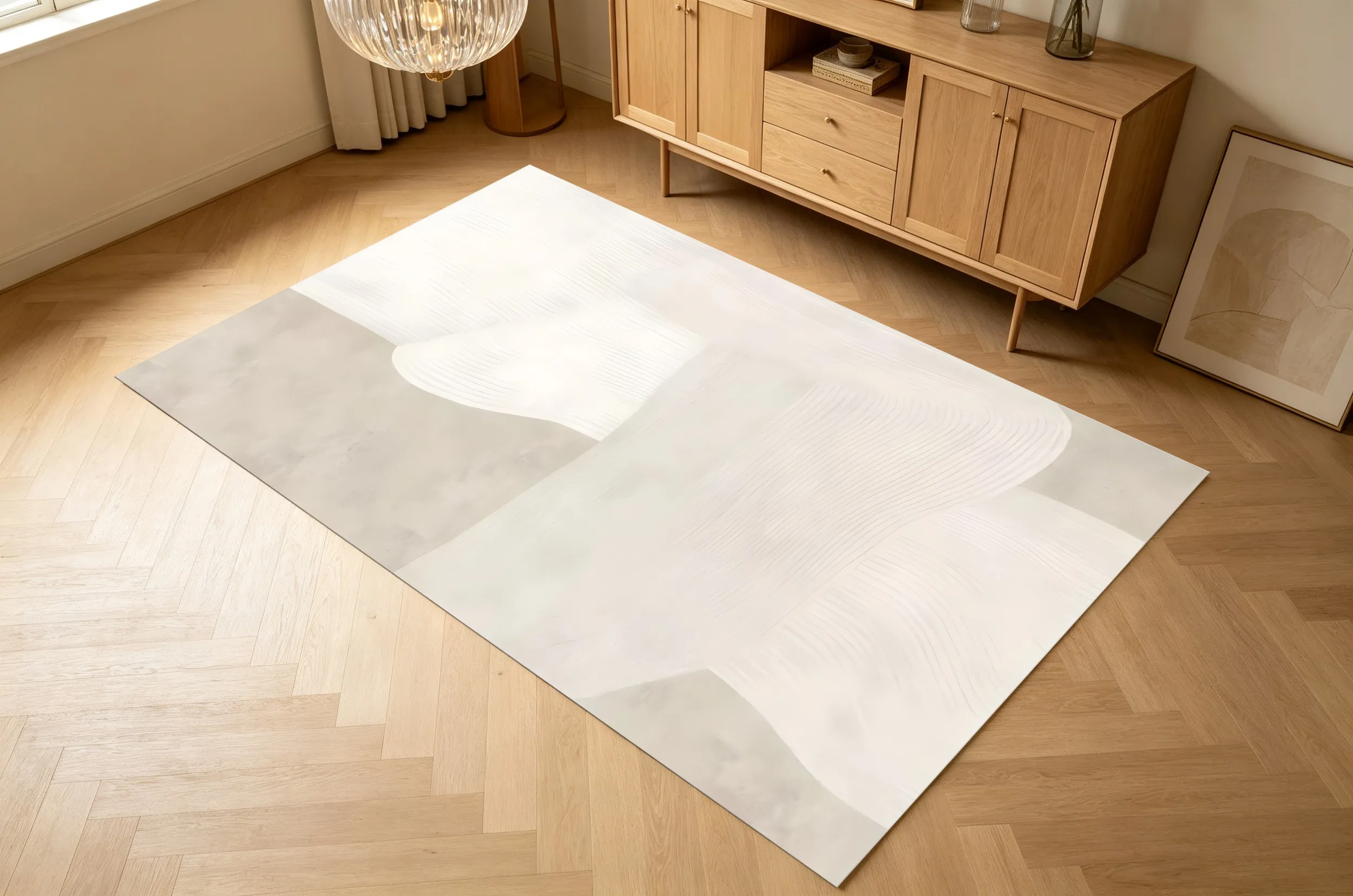 2D Large Rug Solid Color Abstract Lines Color Block Minimalist Wabi Sabi Style Living Room Bedroom Carpet