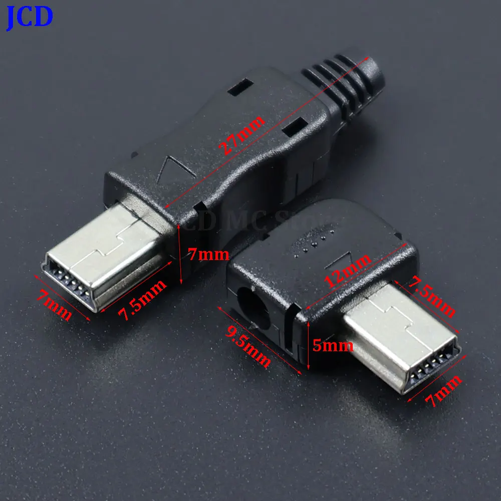 1-5 Set Mini USB 10Pin 3 In 1/4 In 1 Clamp Male Head DIY Connector with Shell PCB Board Double sided Solder Wire Type Adapter