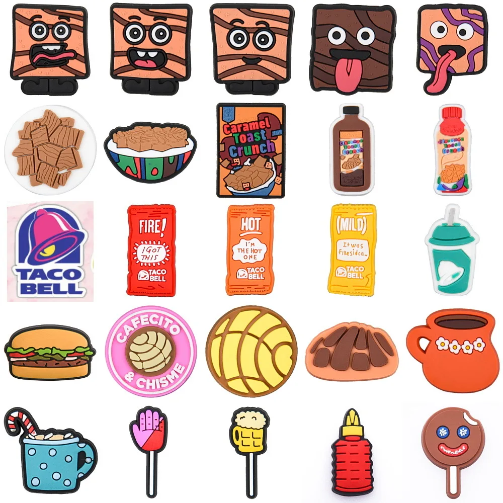 Snack Shoe Accessories Hamburger Bottles Garden  Shoe Decorations Charms for Kids Girl Boys Gifts