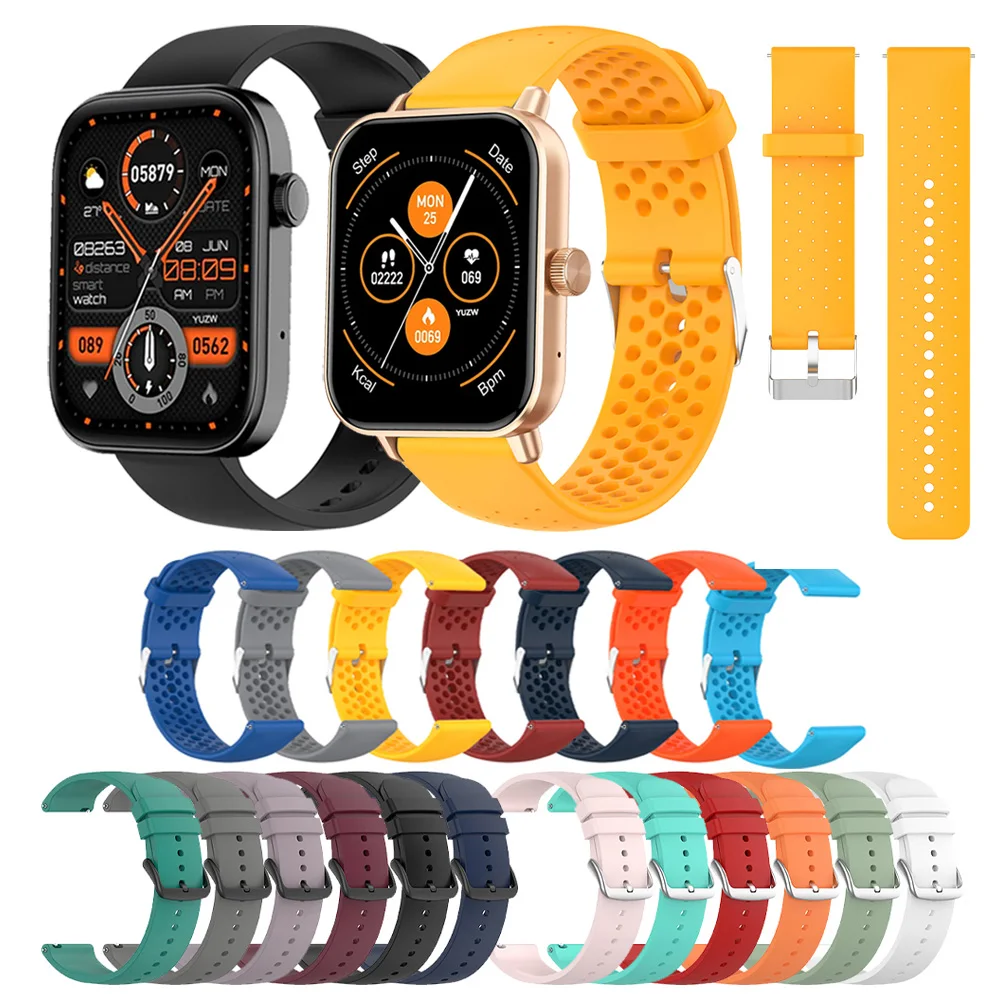 20mm 22mm Watch Strap For COLMI P71 Band For COLMI M42/C81 C60/I31/P68 P73/P81/V68 V70/I28 Ultra Silicone Watchband Accessories