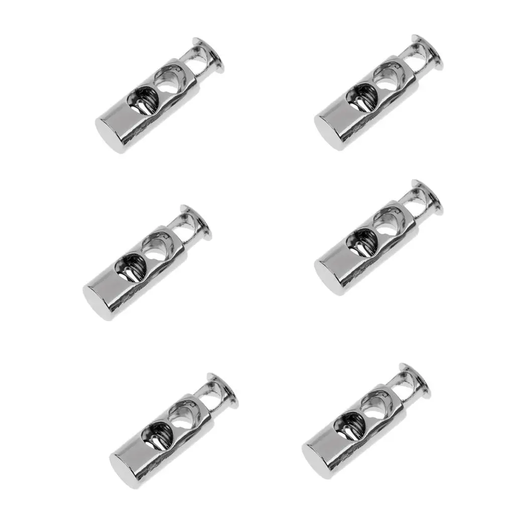 Spring Loaded Barrel Cord Lock Zinc Alloy Double Hole Stopper Toggles for Sewing Outdoor Clothes Tent