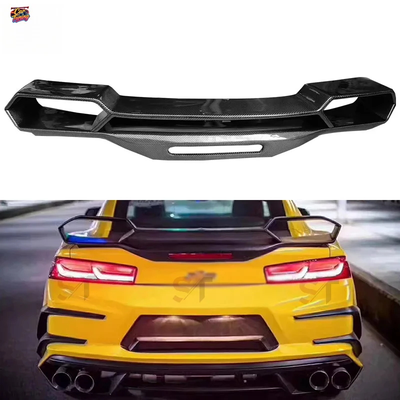 

Suitable for Chevrolet Camaro sixth generation carbon fiber rear spoiler, Bumblebee Transformers modified double-layer spoiler