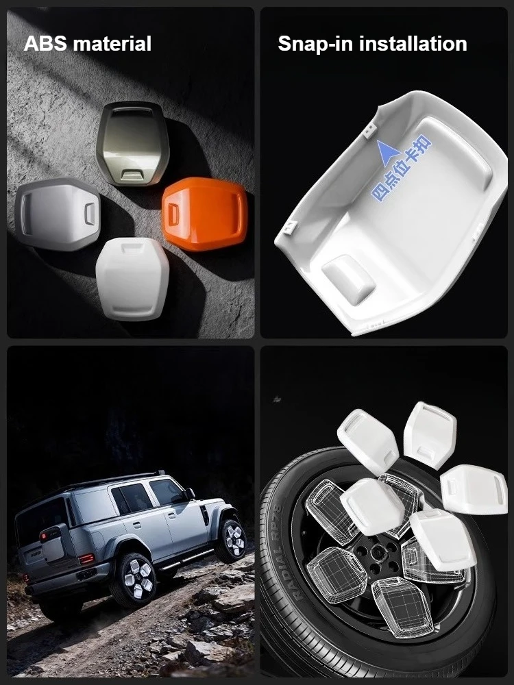 For Chery iCAR V23 2025 Car Wheel Hub Cover ABS Anti-scratch Front Rear Wheel Caps Protector Exterior Modification Accessory