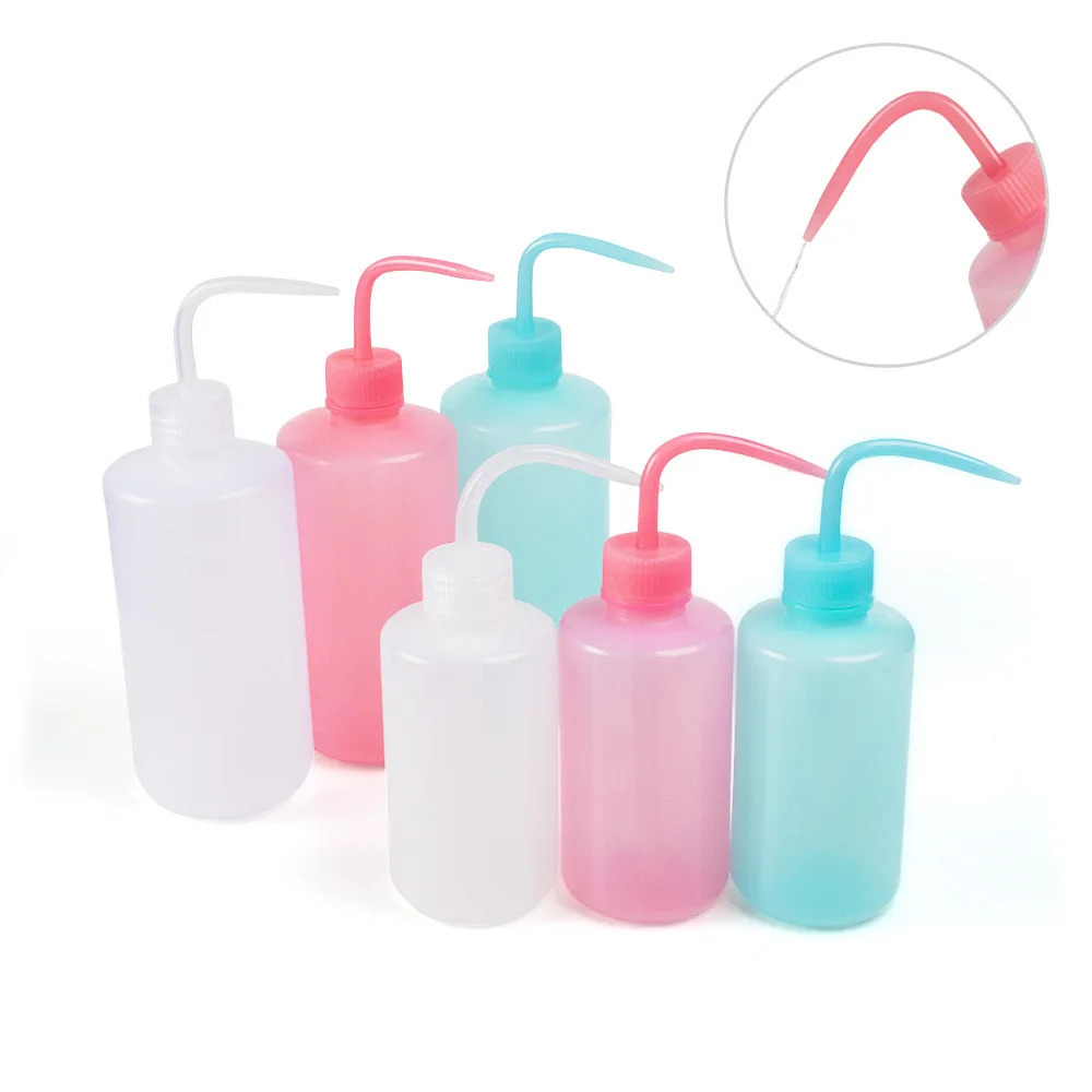 Capacity Tattoo Wash Clear White Plastic Squeeze Bottle Laboratory Measuring Bottle 1pcs 250ml/500ml