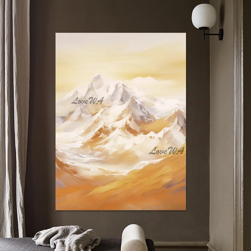 

Wall Art Abstract Beautiful Natural Landscape Oil Painting Frameless High Mountain Scenery Decoration Canvas Picture Showpiece