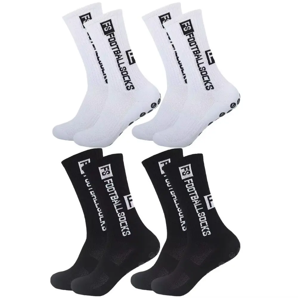 Fashion Soft Football Socks Anti-slip Casual FS Letter Socks Breathable Rubber Grip Socks Men Women