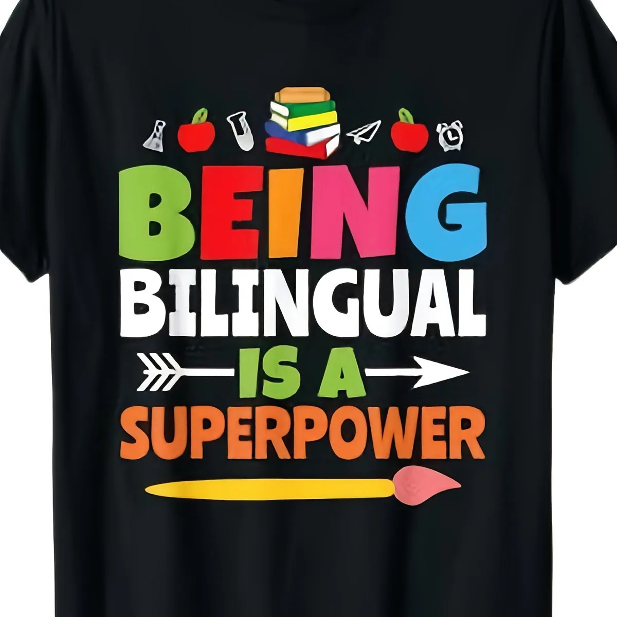 A T-Shirt for ESL Teachers That Celebrates Bilingualism As a Superpower, Featuring a Trendy Design Suitable for Both And Wo, Ma