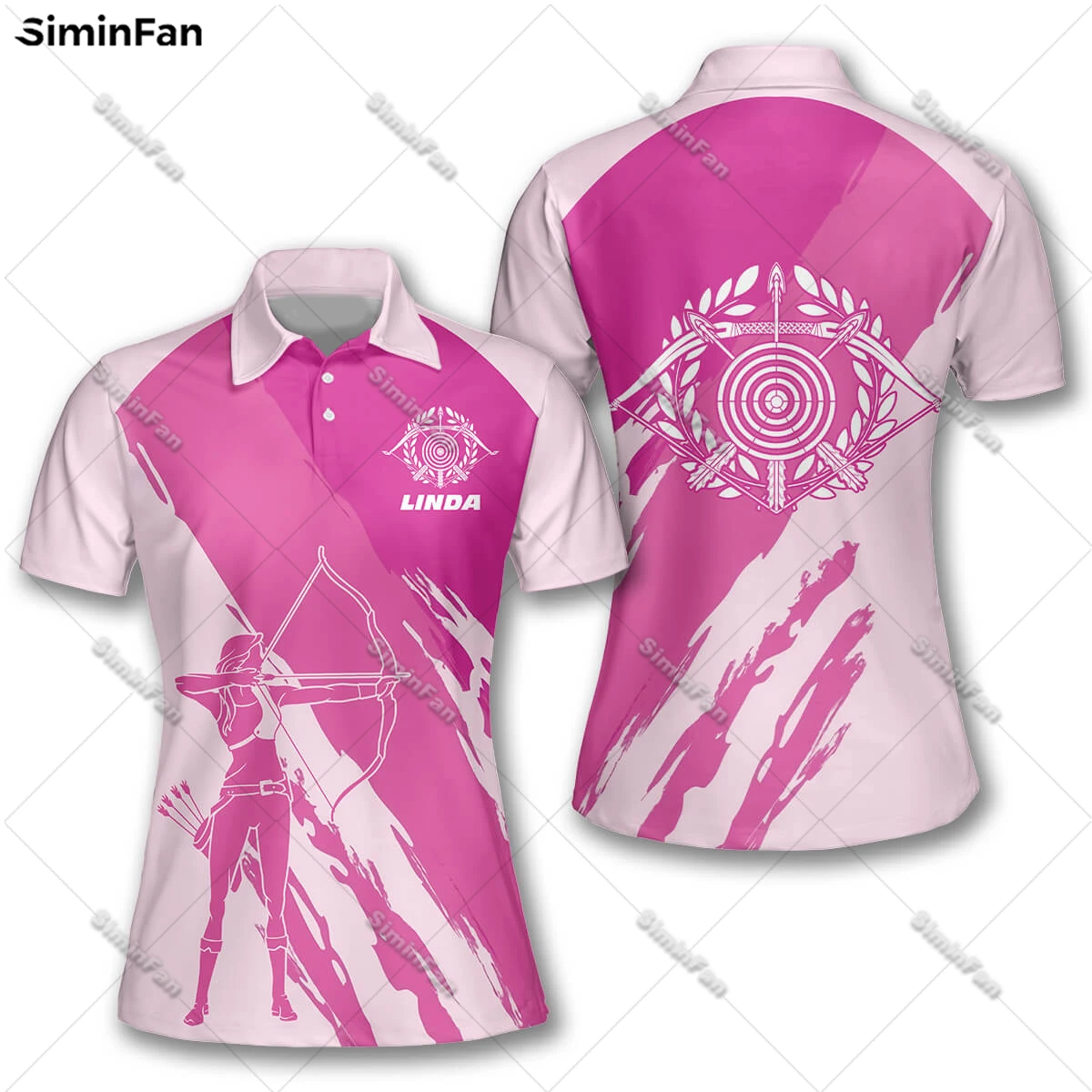 Custom Name Archery Silhouette Women Polo Shirts 3D All Over Printed Lady Tennis Tshirt Female Summer Lapel Tee Girl Casual Tops