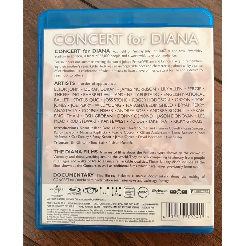 Concert for Diana Live Performance on Blu-ray Disc High Definition Video