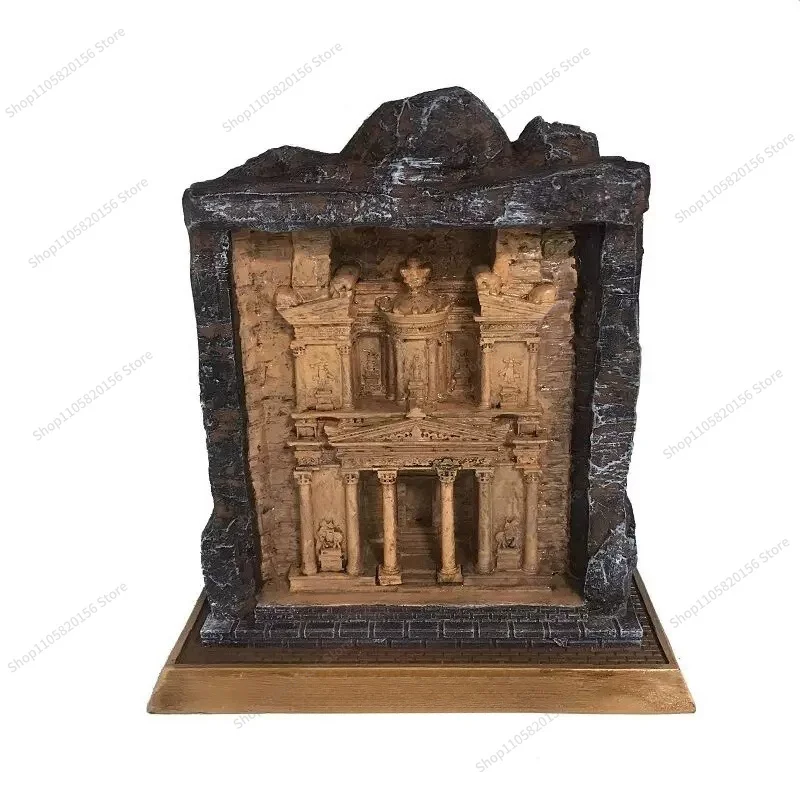 For Resin Crafts Home Ornament World Famous Architectural Model Petra Ancient City Creative Crafts Ornament,