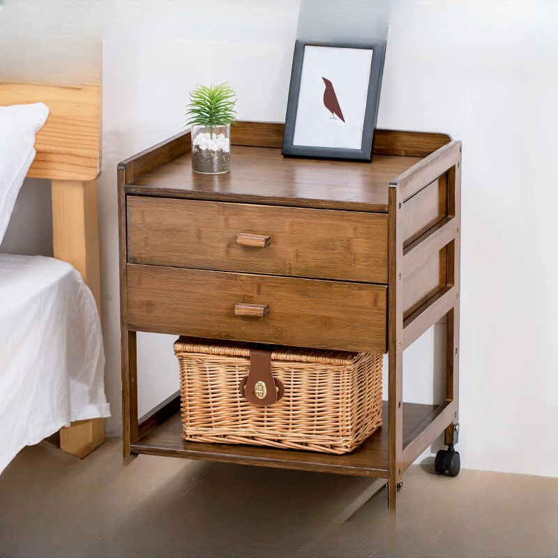 Solid wood bedside small cabinet, simple storage  modern and minimalist assembly, bedroom bedside