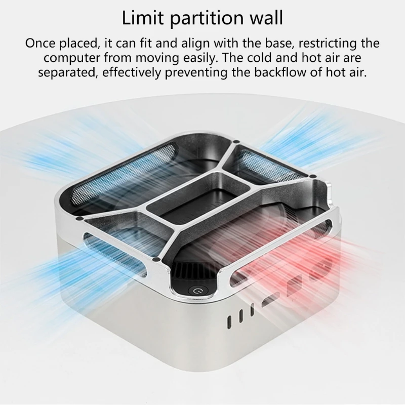 F68B Heat Dissipation Base With Fine Dust Filter And Easy Access Power Button for Macmini Efficient Performances