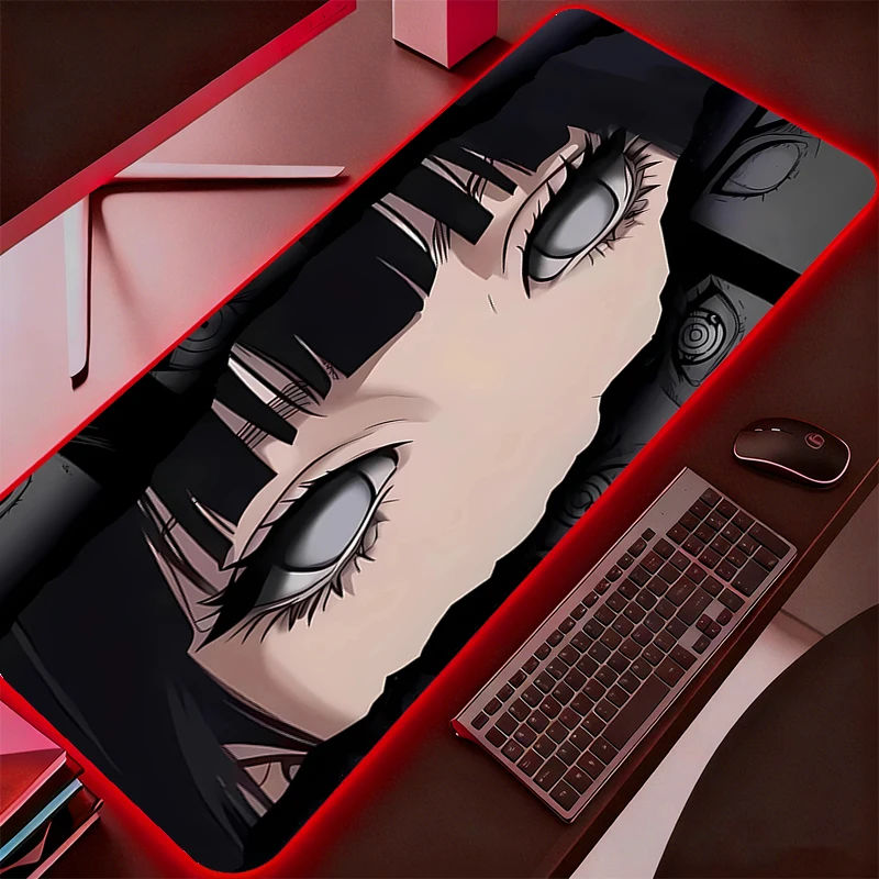 

RGB Naruto Mouse Pad Professional E-sports Gamers Speed Pc Gaming Rubber Keyboard Backlight LED Desk Mat Mousepad Durable