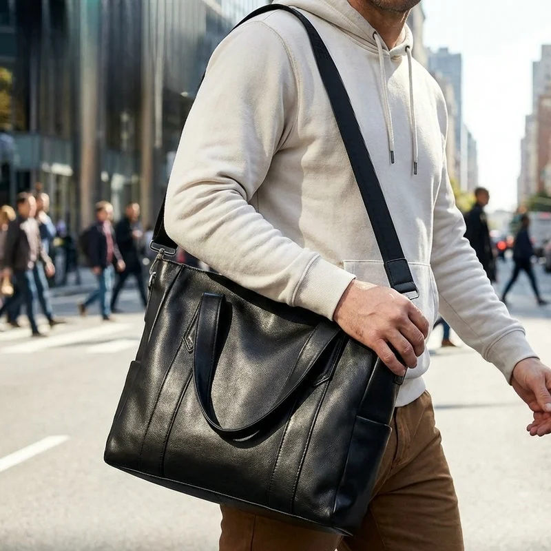 

Новая мужская сумка 2026 года: вместительная, из мягкой кожи, для повседневного использования, через плечо, кроссбоди, модная, стильная