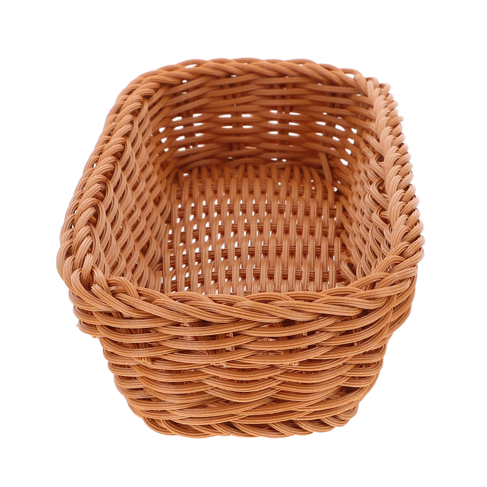 

Plastic Rattan Woven Basket Chopsticks Silverware Storage Tableware Holder Kitchen Organizer Lightweight Small Size