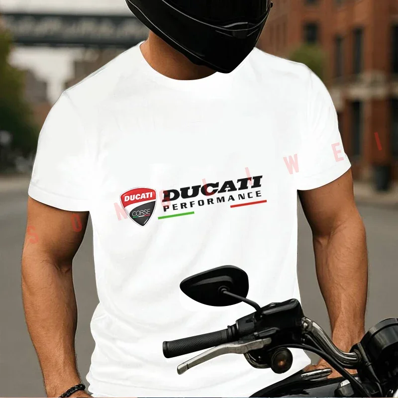 Ducati Corse-Performance Creative Print Men's Fashion Moto T-shirt Casual Tshirts Summer Short Sleeve Tops view 3