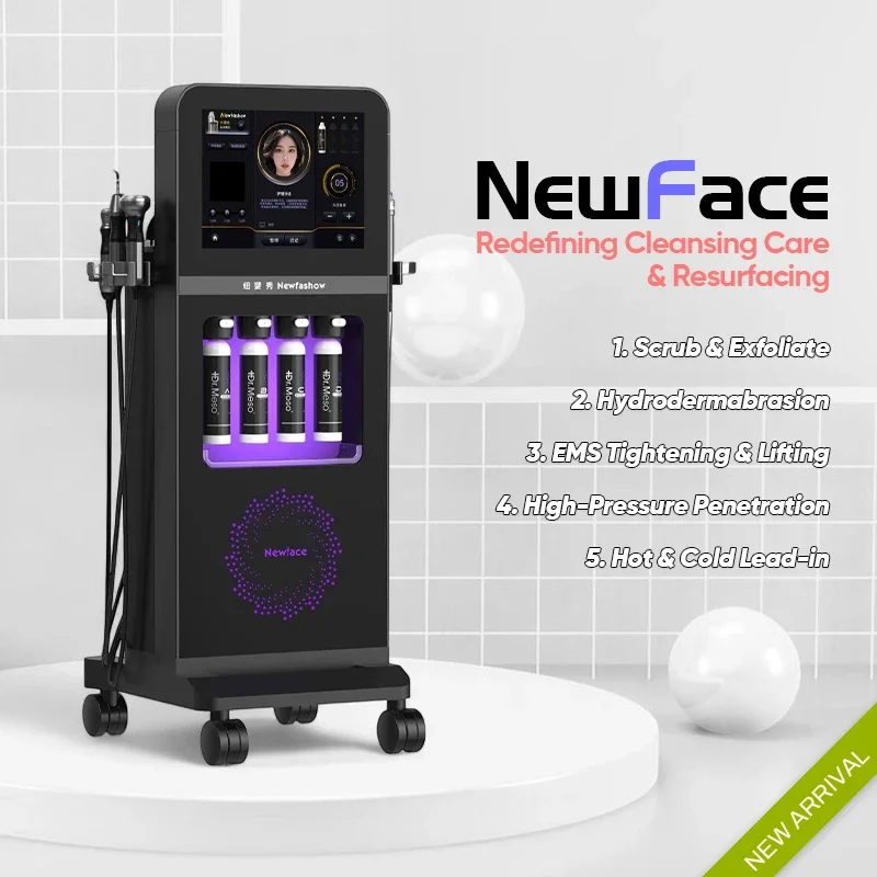 NewFace HydroFacial Hydrodermabrasie Machine Diepe Reiniging Peeling Mee-eter Verwijderen Huid Verstevigende Beauty Spa Apparaat