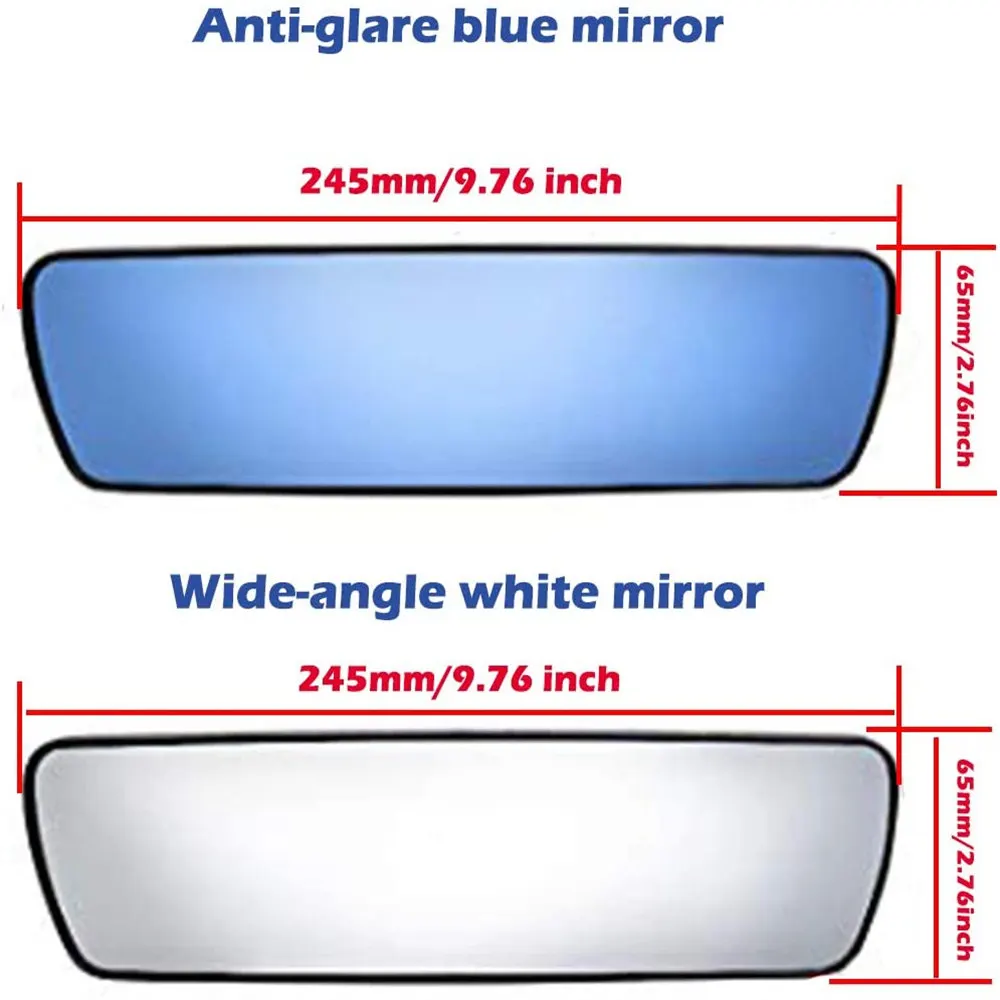 Wide-angle Anti-glare Blue Rearview Mirror Universal 360° Rotates Adjustable Suction Cup Interior Rear View Mirror Car